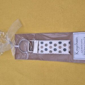Black & Brown Polka Dot Keychain /Key FOB Ready For Gifting